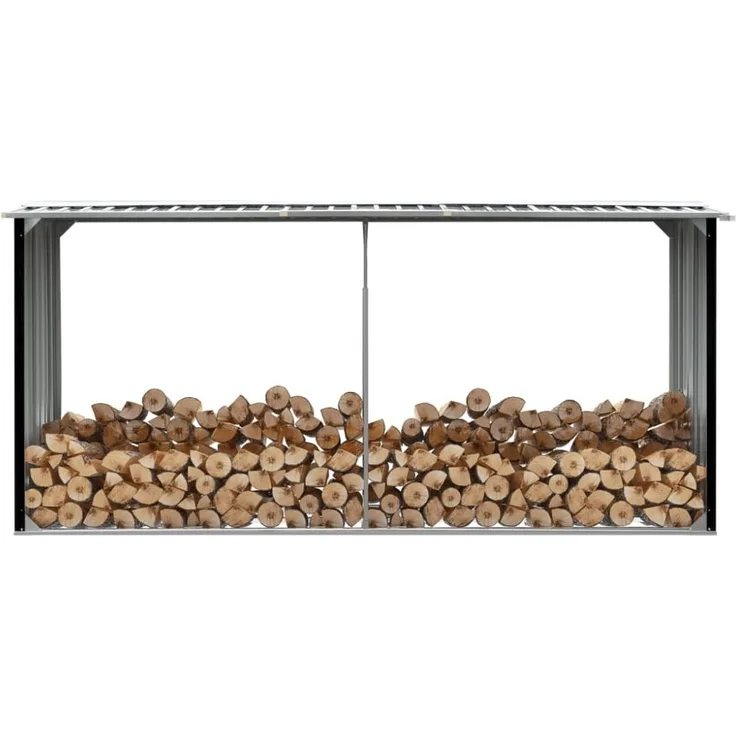 vidaXL Brennholzlager Verzinkter Stahl 330 x 92 x 153 cm Anthrazit 47088