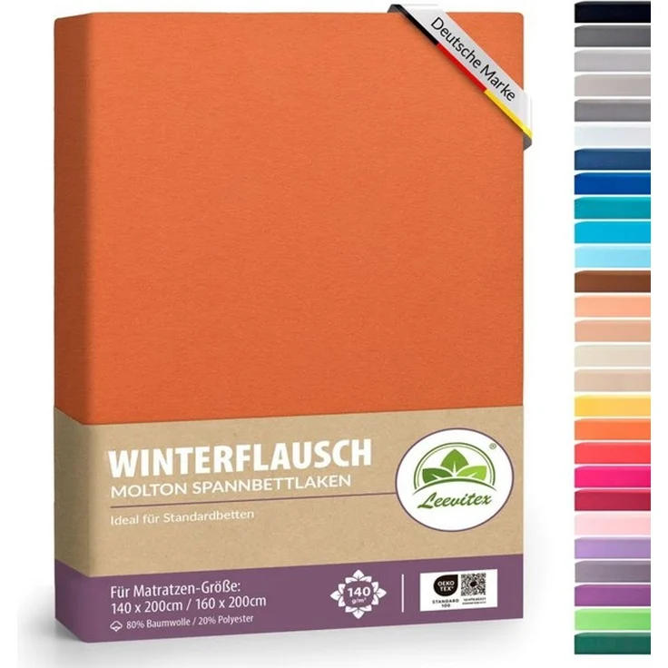leevitex® Spannbettlaken für kalte Nächte – angenehm weich, passgenau, farbstark & pflegeleicht, Gummizug: Rundum – Bild 4