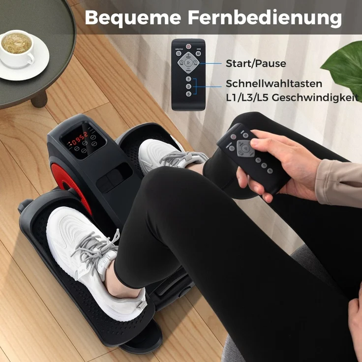 Ellipsentrainer Unter den Schreibtisch mit Anzeigemonitor & Fernbedienung Elektrischer Pedaltrainer – Bild 4