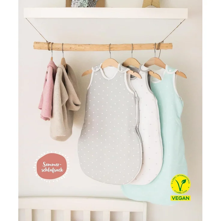 Ehrenkind® Baby Sommerschlafsack Rund | Bio-Baumwolle | Sommer Schlafsack Gr. 50/56 Jeansblau Tropfen | Schlafsack Baby Schlafsack Kinder – Bild 2