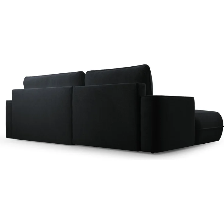 Selsey 'Fuerro' Ecksofa mit Schlaffunktion, Bettkasten, Ottomane rechts, Strukturstoff wasserabweisend, Schwarz – Bild 7