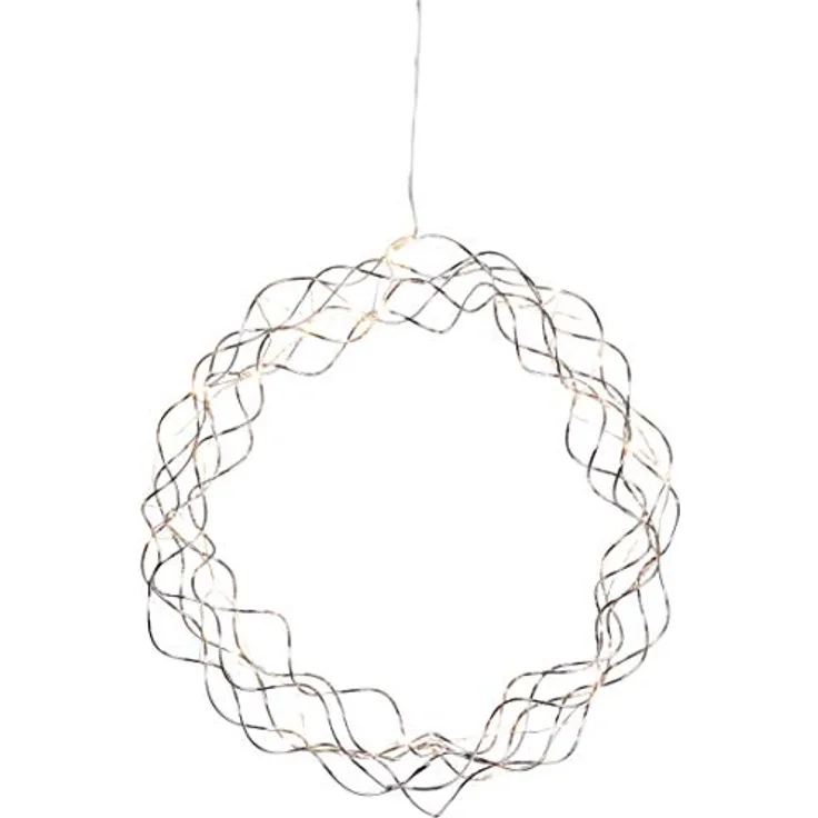 LED-Dekoleuchte ca. 30x30cm, 30 warmweiße LED, Metall, chromfarben