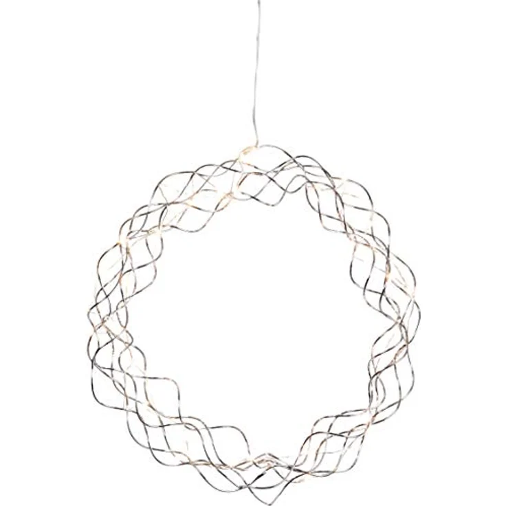 LED-Dekoleuchte ca. 30x30cm, 30 warmweiße LED, Metall, chromfarben – Bild 1