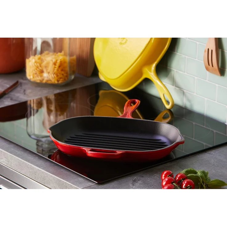Le Creuset Grillpfanne oval Signature 32 cm Kirschrot - 29 bis 32 cm - Rot – Bild 2