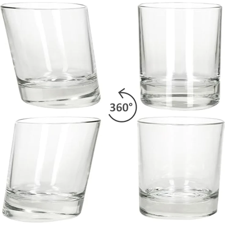 MamboCat Whiskyglas 6x Pisa Whisky-Gläser 250ml Tumbler D.O.F. Glas Scotch dicker Boden, Glas – Bild 4
