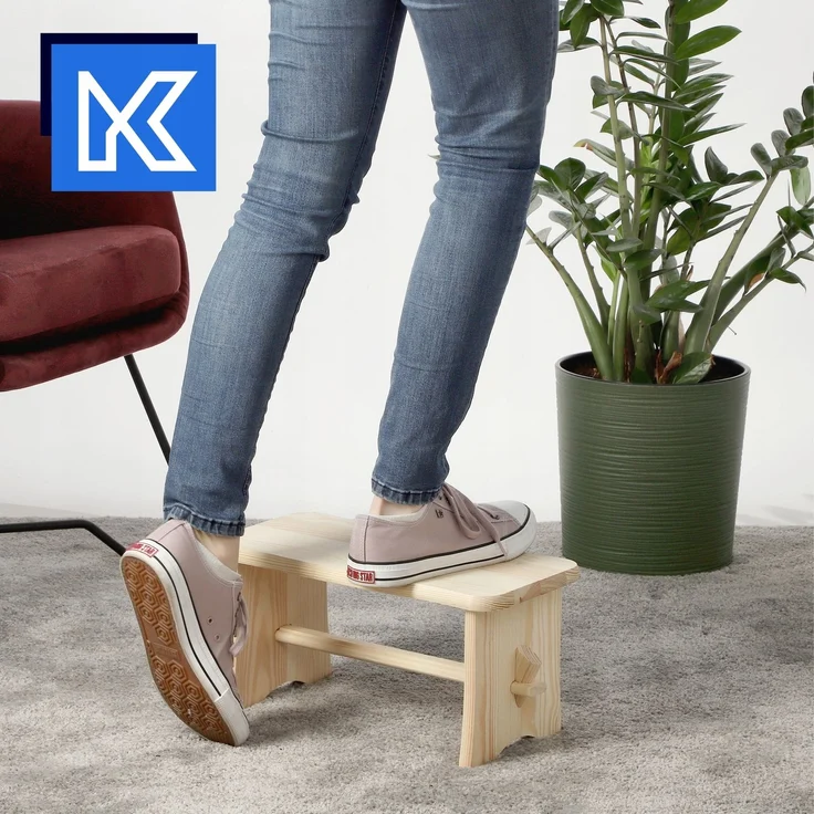 KADAX Küchenhocker aus Holz, Hocker, Stuhl, 39 cm, solide Plattform, Ryczka – Bild 3
