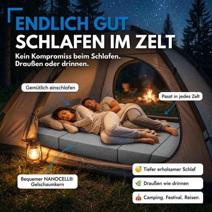 Arensberger Multifold Klappmatratze 140x200 cm, 15 cm hoch – Gästebett klappbar, Faltmatratze & Campingmatratze, Klappsofa, Gel Foam, OEKO-TEX 100 – Bild 7