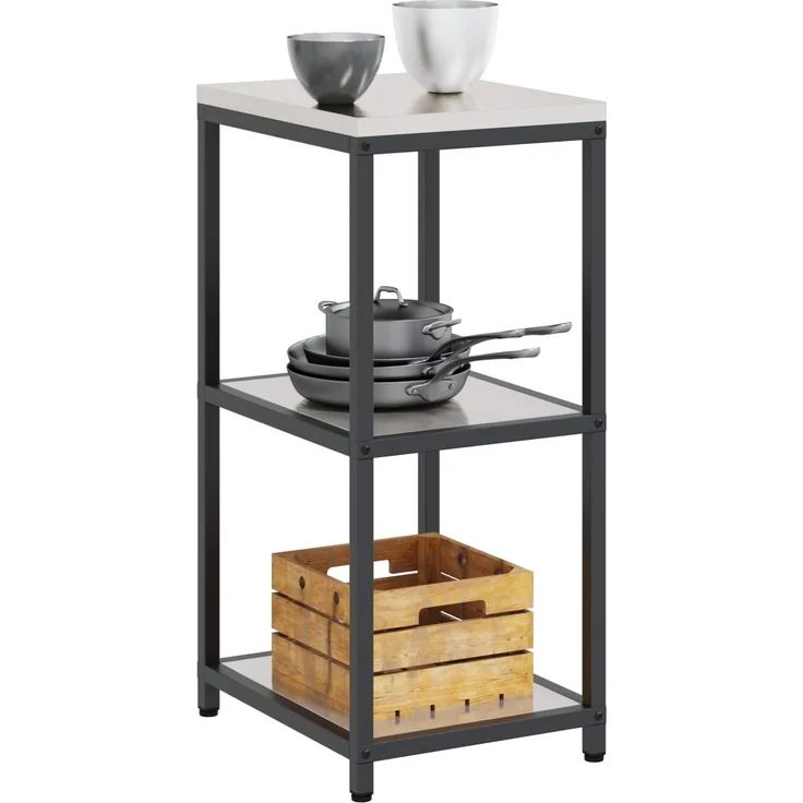 vidaXL Küchenaufbewahrung mit Regal Silber 60 x 50 x 92 cm Stahl 874972 – Bild 2