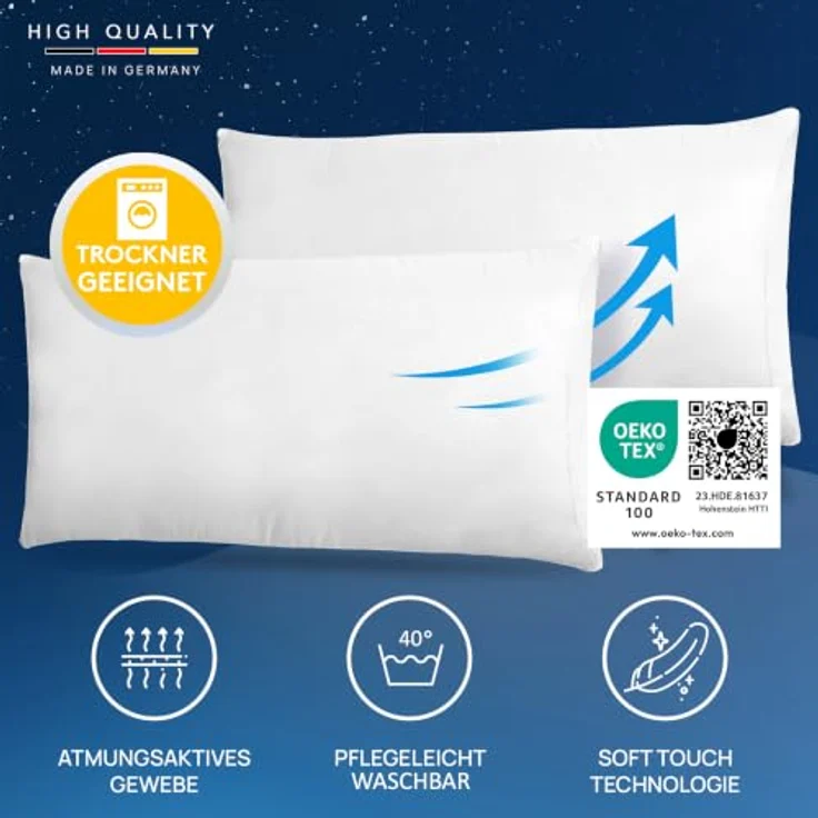 LILENO HOME Kissenfüllung 40x80, pralle Füllung für Dekokissen, hypoallergen und waschbar bis 40°C, Made in Germany, Oeko-Tex Klasse 1 – Bild 2