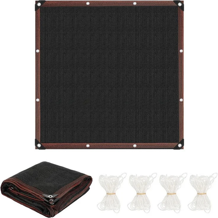 Clanmacy Sonnensegel Schattiernetz 300x300cm HDPE UV-beständig Schwarz Geeignet für Gärten – Bild 1