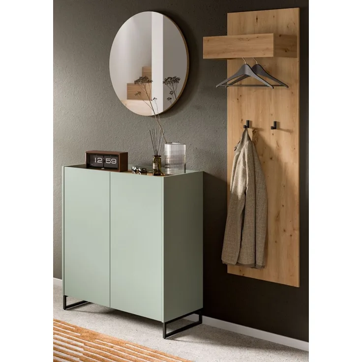 Garderobe Set 3-tlg. Borga in salbei und Eiche 155 cm