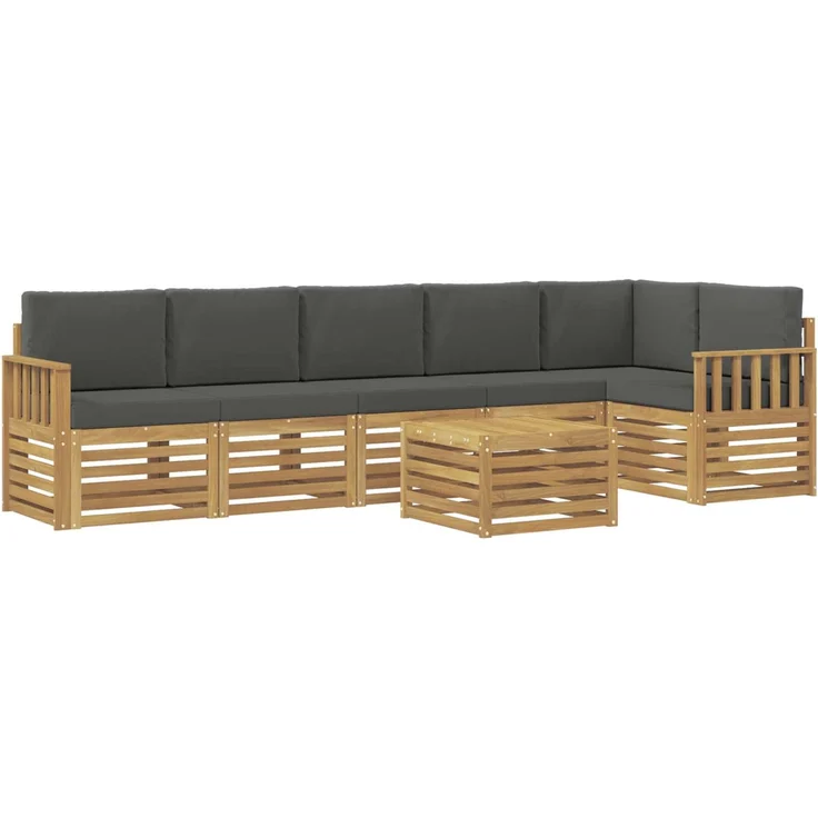 vidaXL Outdoor-Sofagarnitur 7 stk. 6-Sitzer Weiß und Anthrazit 3391947 – Bild 2
