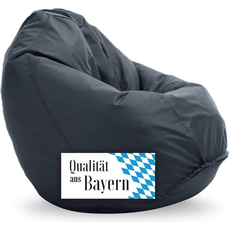 Bruni Sitzsack für Kinder Classico S in Grau – Kinder-Sitzsack mit Innensack, Abnehmbarer Bezug, lebensmittelechte EPS-Perlen als Bean-Bag-Füllung, aus Deutschland