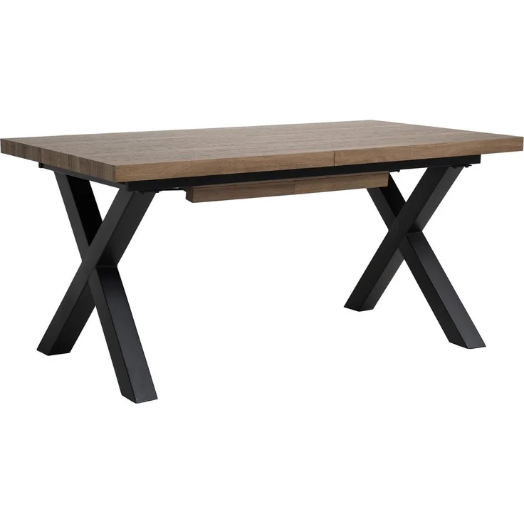 Beautysofa Esstisch TAVERO 160–240 ausziehbar, Synchronauszug (Zwei Dekore zur Auswahl, Massive Optik mit 50 mm starker Tischplatte), X-Metallbeine – Bild 4