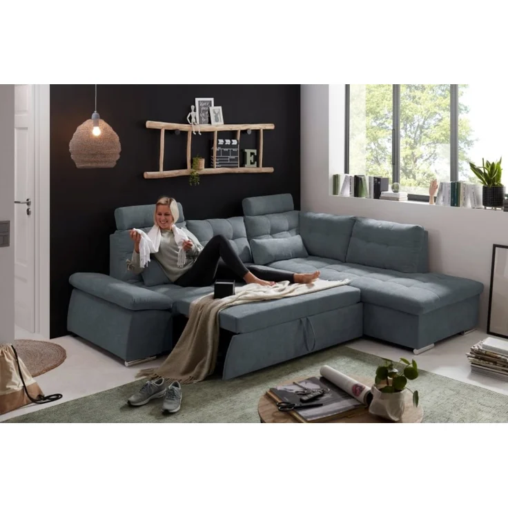 Entdecken Sie zeitlose Eleganz: Das Nalo Schlafsofa von ED Exciting Design mit verstellbaren Armlehnen und Bettkasten – Bild 3