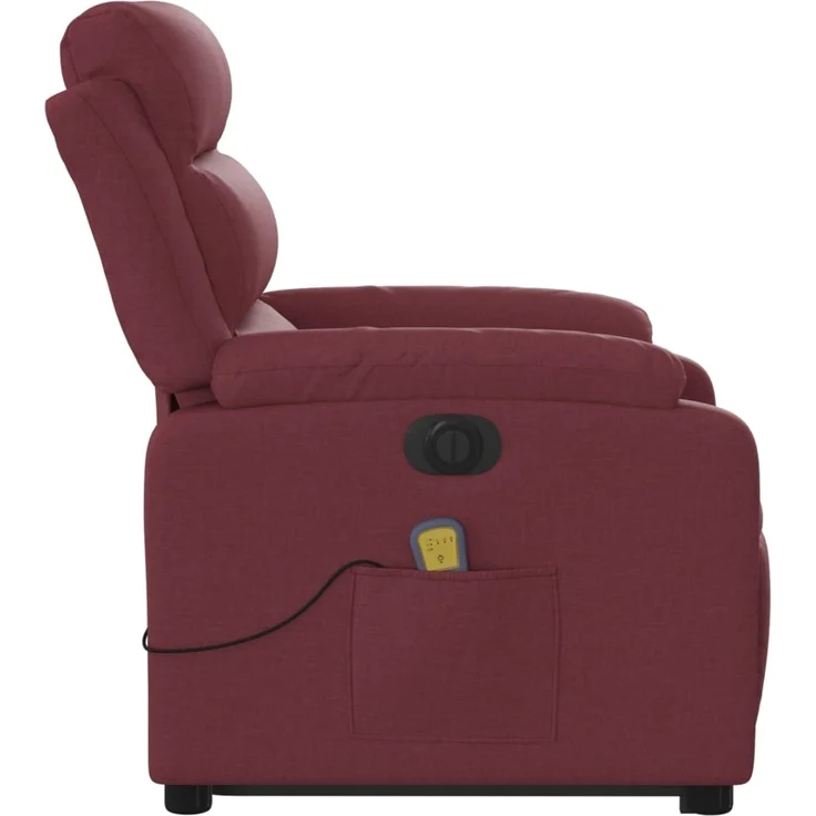 vidaXL Elektrischer Massagesessel mit Aufstehhilfe Weinrot Stoff 3205019 – Bild 9