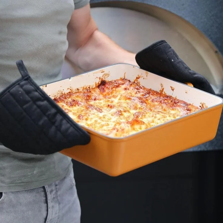 Mahlzeit Bräter Gusseisen emailliert, 10,5 L, Sunny Orange, Bräter 2in1 mit Pfanne, Gusseisen – Bild 2