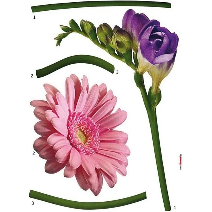 Komar Wandtattoo Fiore - Größe 50 x 70 cm (5 St), selbstklebend, Wandsticker – Bild 3