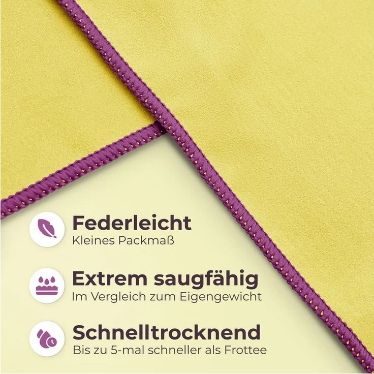 NirvanaShape Sporthandtuch Mikrofaser Handtuch, Microfaser Handtücher als Reisehandtuch, saugfähig, leicht, schnelltrocknend, für Reisen, Fitness, Yoga, Sauna – Bild 2