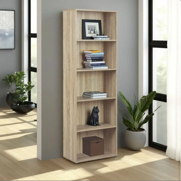 Regal Bücherregal PARINI 4 Sonoma Eiche mit 4 verstellbaren Böden