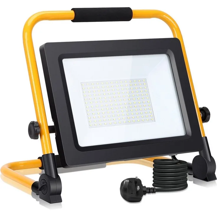 Aigostar LED Baustrahler LED Baustrahler 100W 8800LM, LED Arbeitsleuchte mit Stecker, 6500K, LED fest integriert