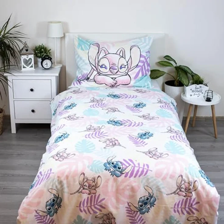 Sarcia. eu Kinderbettwäsche DISNEY Stitch Angel Bettwäsche, 100% Baumwolle, 140x200+60x80 cm – Bild 6