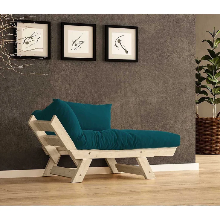 Skye Decor 'CPT8148-140' Garten-Sessel, Natur / Petrolblau, 108-140 x 75 cm – Bild 2