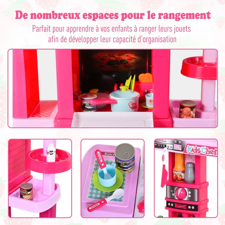 Kinderküche Rezepte Rollenspiel 38 Teile inklusive Sound und Licht Polypropylen Rosa – Bild 10