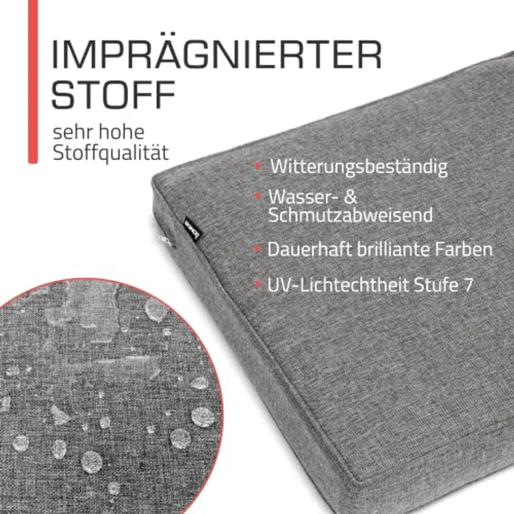 bomoe Outdoor Loungekissen, Sitzkissen waschbar mit UV-Schutz, wasserabweisender Bezug, verschiedene Farben – Bild 3