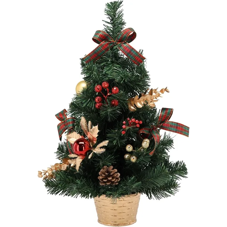Sarcia. eu Künstlicher Weihnachtsbaum KLEIN künstlicher Weihnachtsbaum rot-gold im Topf geschmückt 50 cm