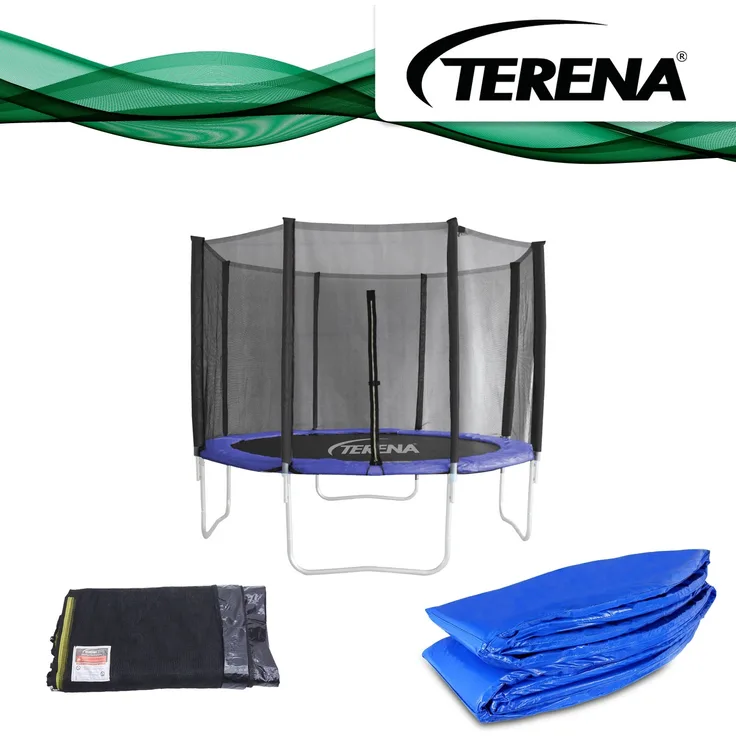 Terena Sicherheitsnetz + Federabdeckung für Trampolin 305 cm mit 8 Stangen