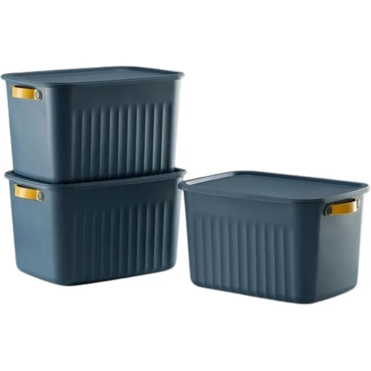 Luxury Bites Aufbewahrungsbox mit Deckel, 20L-15L -10L BPA-freie Kunststoff, nestbar und stapelbar (6 Farben, 9 Farbkombiationen, 3er Set)