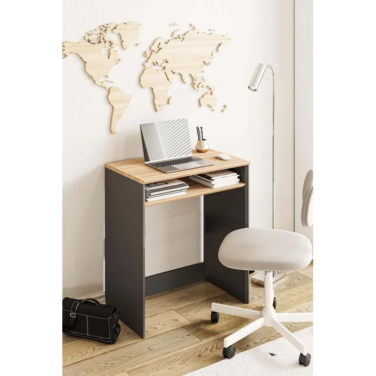 Skye Decor 'Zeyna - Sonomo Oak, Anthracite' Schreibtisch, Sonoma-Eiche / Anthrazit, 65 x 75 x 40 cm