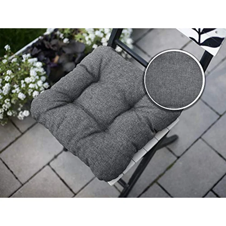 sunnypillow Stuhlkissen 4er Set Stuhlkissen 40x40 cm Bequeme 8cm, Polsterauflage Auflage für Stühle / Bänke – Bild 5