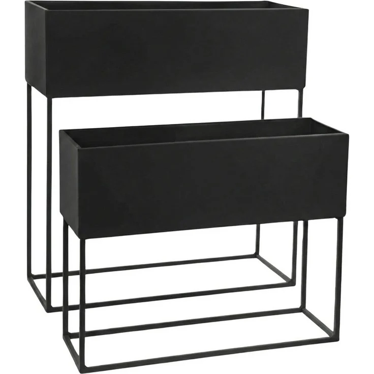 EDENIA Blumenständer Längliche Blumenständer Loft aus Metall TINO, 2er-Set (2er-Set, Set aus 2 Stück) – Bild 1