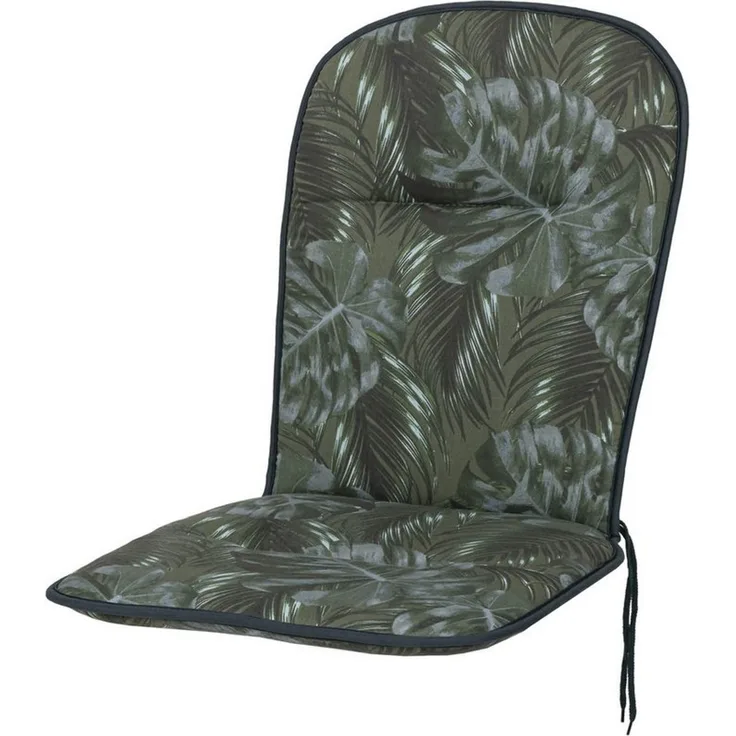 KETTtex Polsterauflage Monoblock hoch 0274 grün Blätter 93x44x3,5 cm KETTtex, (1 St), mit Bindebändern