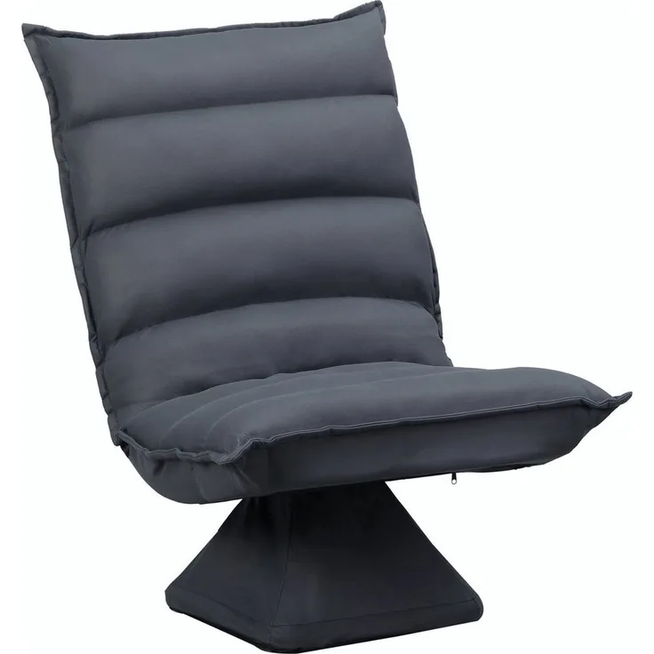 HOMCOM Bodensofa Bodenstuhl mit Verstellbarer Lehne, Drehbarer Meditationsstuhl, Relaxsessel für Wohnzimmer, Büro, Mikrofasertuch, Dunkelgrau, 62 x 62 x 95 cm