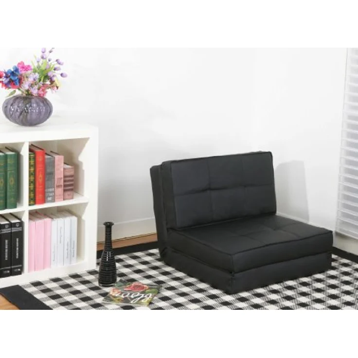 Artdeco Schlafsessel Kunstleder klein, schwarz – Bild 2