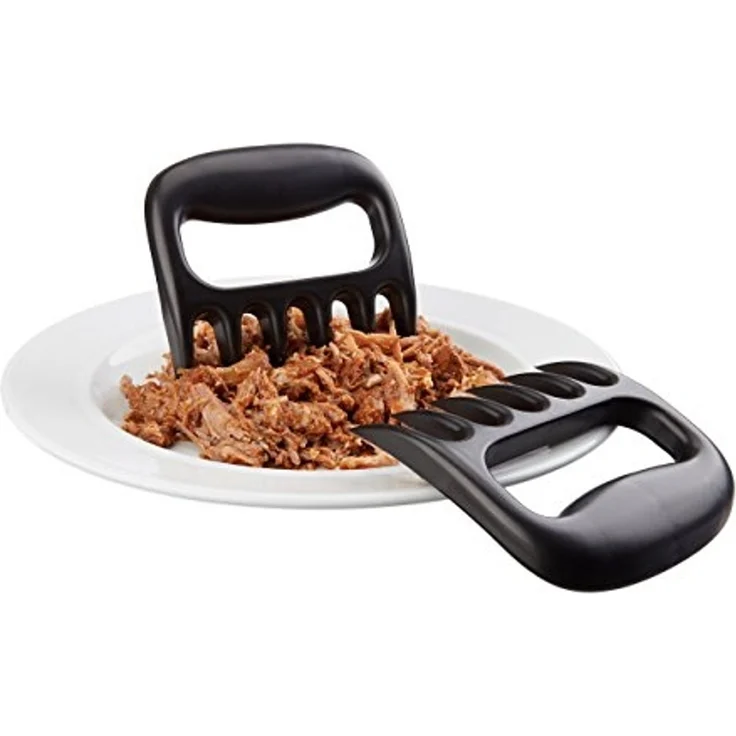 HAC24 Fleischgabel 2er Set Fleischkralle Pulled Pork Gabeln Bärenklaue BBQ, Schwarz Kunststoff – Bild 2