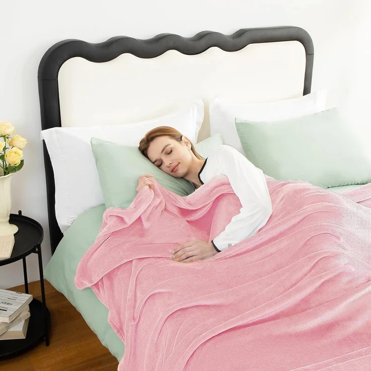 Kuscheldecke Fleecedecke Flanell 220x240cm Rosa 220 x 240 cm Rosa – Bild 2