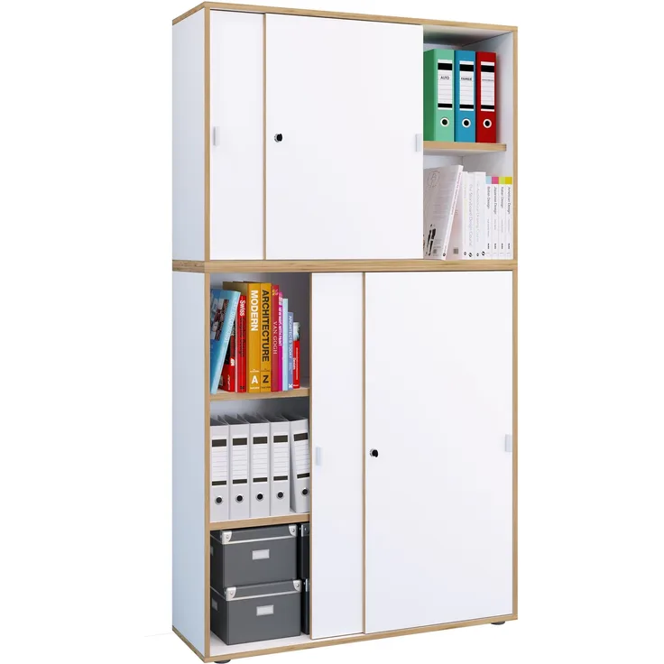 VCM Büroschrank Salia 920807 Weiß H. 183 x B. 100 x T. 37 cm