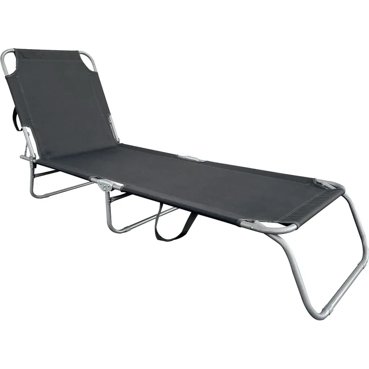 XL 3-Bein Gartenliege Sonnenliege Strandliege Gartenmöbel Camping klappbar Dunkelgrau