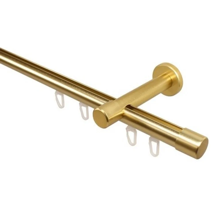 iso-design Gardinenstange Innenlauf 20 mm 1-läufig Endstück Kappe Wandabstand 8 cm, Ø 20 mm, 1-läufig, Fixmaß, mit Bohren, Aluminium – Bild 4