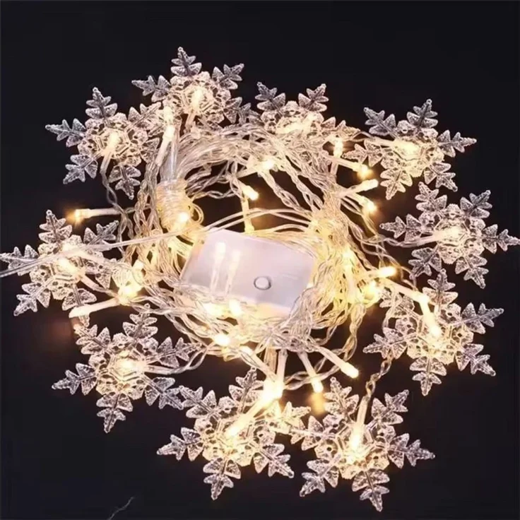 Montegoni Lichterkette Schneefloken Lichtvorhang 2,3m 8 Modi und EU-Stecker für Innenräume, 8 Programme, wasserabweisende Elemente, EU-Stecker – Bild 3