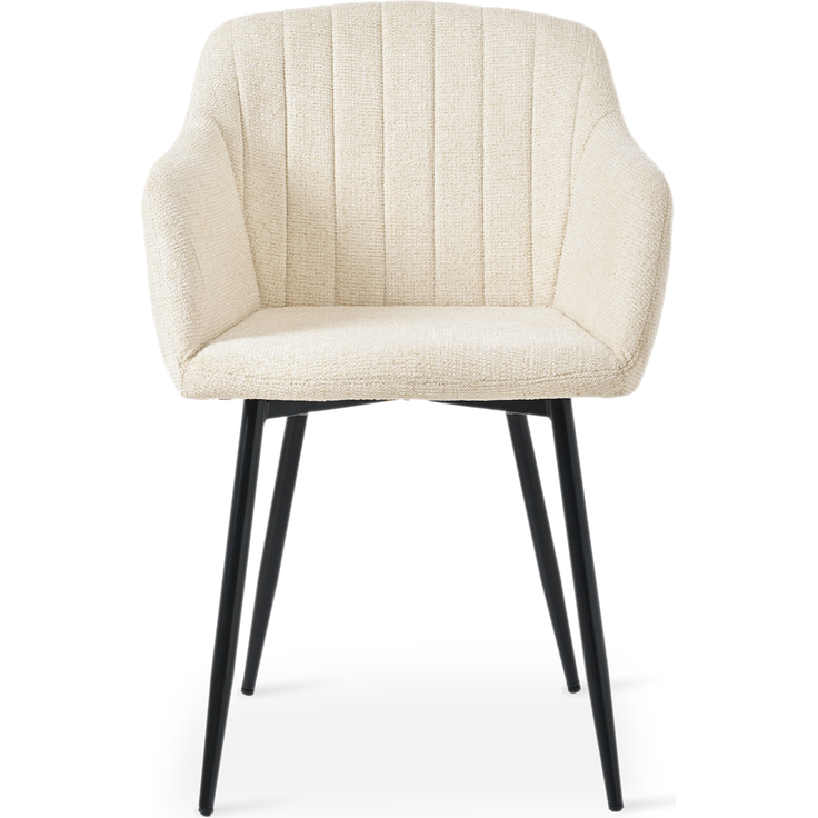 GOEURVANT 711 Esszimmerstühle 2er-Set mit Armlehnen, Chenille - Creme – Bild 5