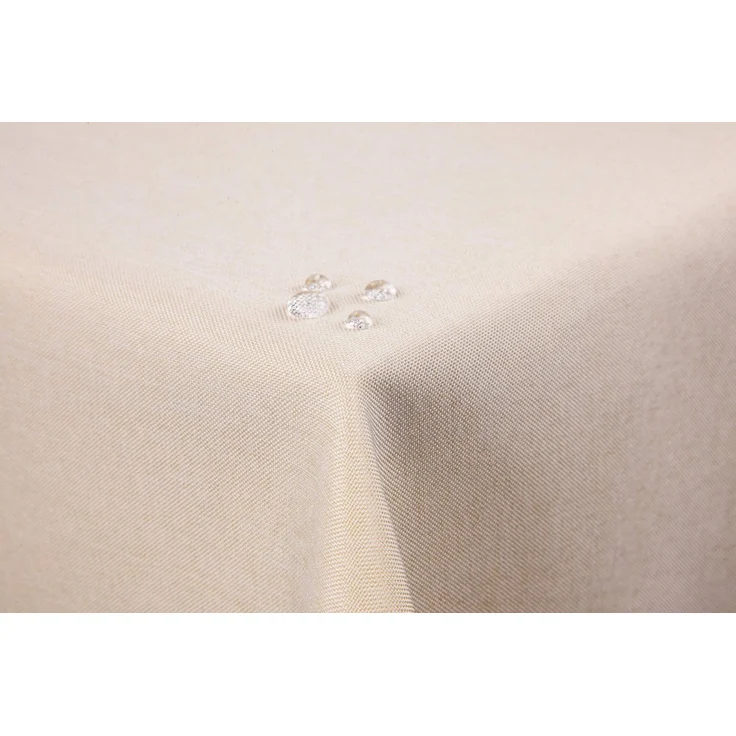 texpot Tischdecke 130x260 cm Sand Leinenoptik Lotuseffekt Fleckschutz Bügelfrei Tischtuch
