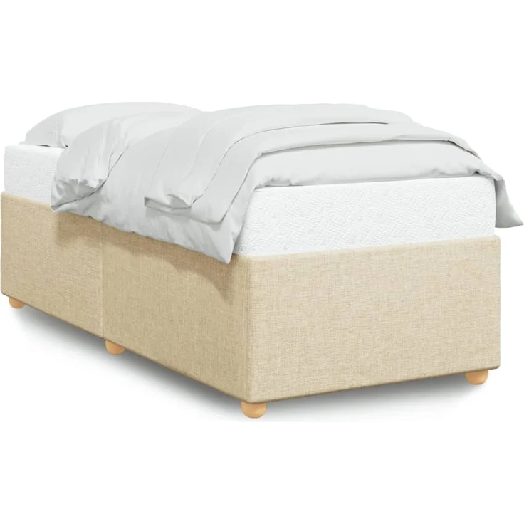 vidaXL Bettgestell ohne Matratze Creme 90x200 cm Stoff 3284706 – Bild 2