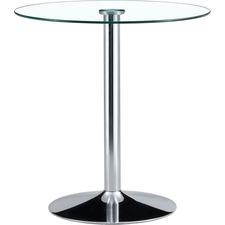 Bartisch-Set mit Glasplatte & 2 drehbaren Barhockern, Ø 89x92 cm, transparent/goldfarben – Bild 6