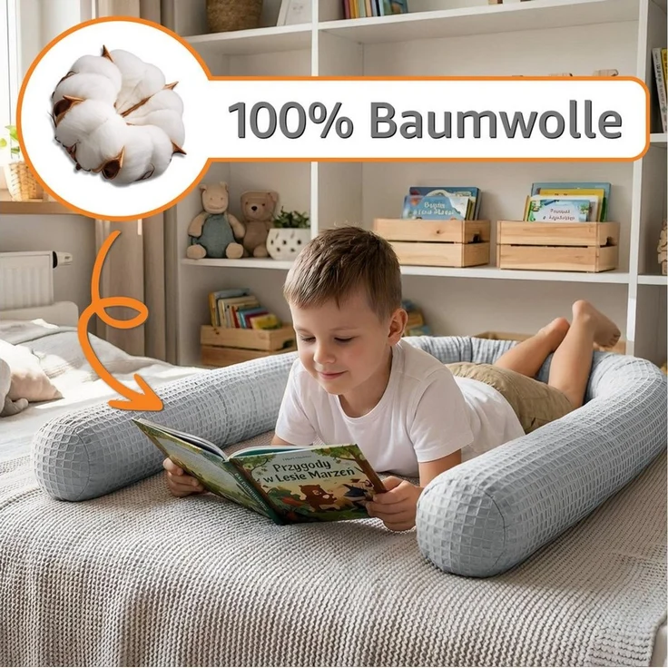 Totsy Baby Seitenschläferkissen Bettschlange Body Pillow - Kopfkissen lang Bettrolle Schlafkissen – Bild 4