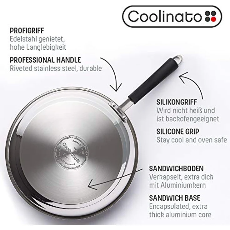 Coolinato Bratpfanne 28cm Pfanne – antihaftbeschichtet, (1-tlg) – Bild 3